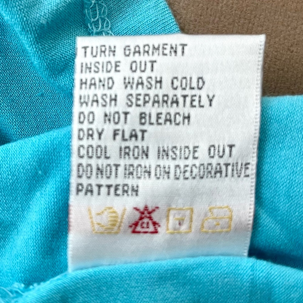 Anna Bella~T-Shirt Blouse-Size XL~Turquoise - Picture 8 of 8
